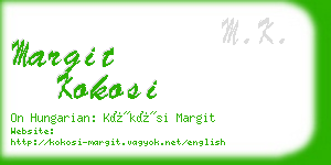 margit kokosi business card